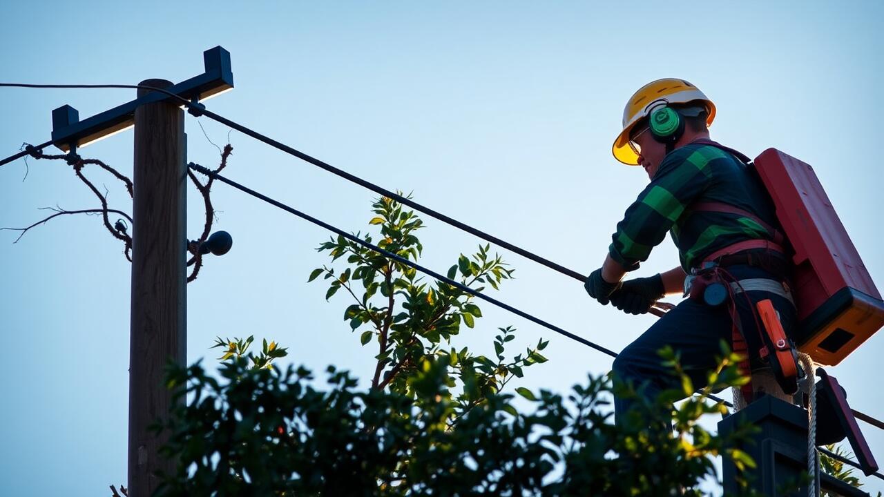 Who to call to trim trees around power lines?